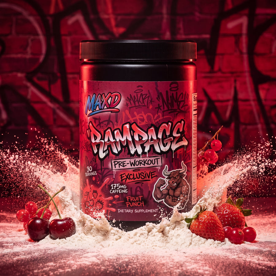 RAMPAGE Fruit Punch white powder splash with fruit